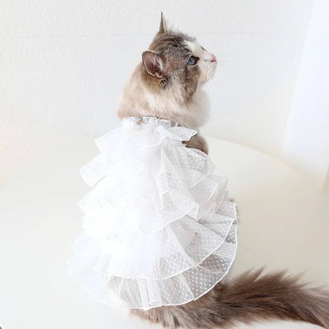 Cat Wedding Dress, Small Cat Dress, Pet Wedding Dress, Pet White Dress