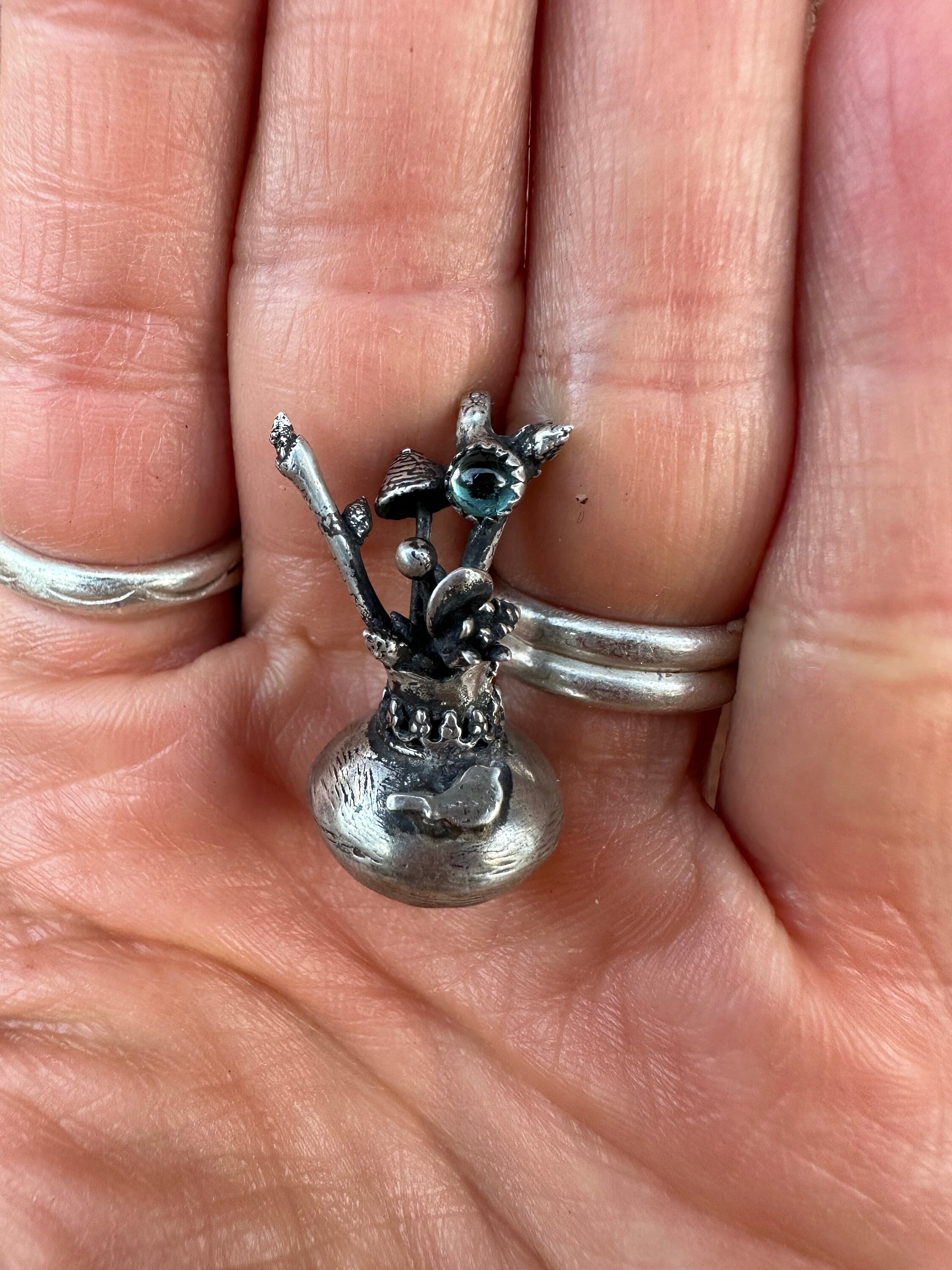 DAYLINLOVE Collana Fungo In Argento Sterling 925 | Ciondolo A Forma Di Funghetto Per Donne - Gioiello Originale Portafortuna Con Catena Regolabile