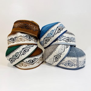 September SALE — 50 OFF! Buy NOW!Handmade Kazakh-Kyrgyz Traditional Felt Hat/Taqiyah/Skull Cap