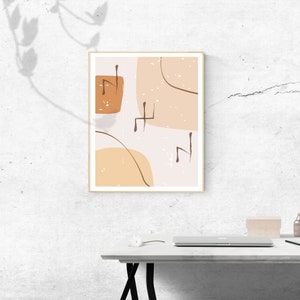Kazakh Abstract Art. Old Kazakh Turkic Alphabet. DIGITAL Download! Original artwork. Abstract art print. Wall art prints. Boho wall decor.