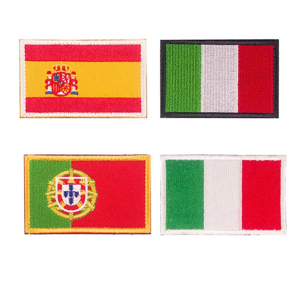 Italy Portugal Spain flag football embroidery embroidered patch soccer football worldcup jersey