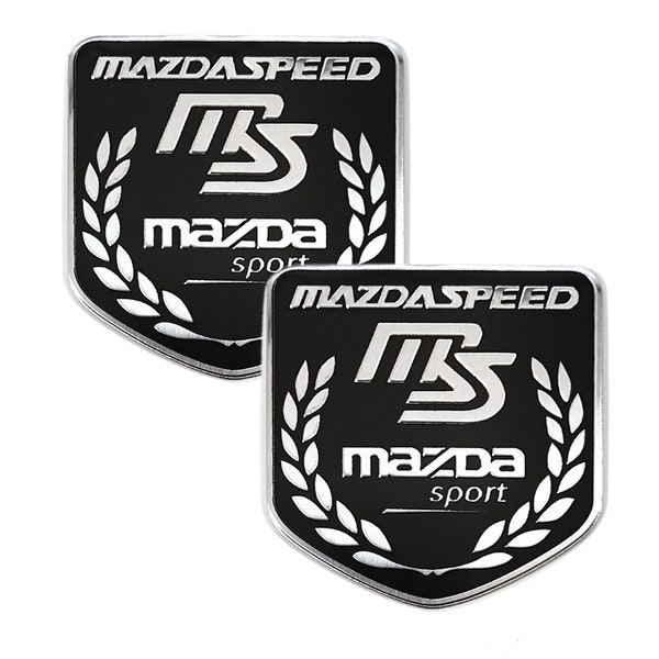 2 MAZDA SPEED MS Aluminum Metal Emblem Badge stickers For Mazda CX3 CX5 CX7 3 5