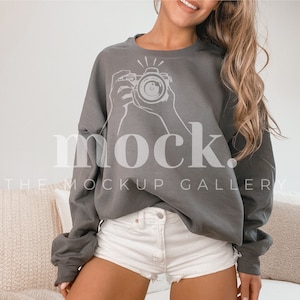 Gildan 18000 Charcoal Mockup | Gildan Sweatshirt Mockup | Sweatshirt Model Mockup | Gildan 18000 Grey Mockup | 18000 Mockup | 18000 Charcoal