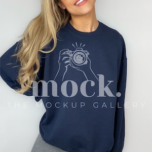 Gildan 18000 Mockup | Gildan Sweatshirt Mockup | Sweatshirt Model Mockup | Gildan Mock | 18000 Mockup | Navy | Navy Sweatshirt Mockup