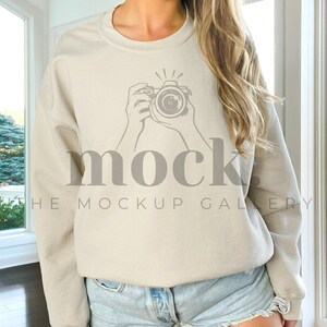 Gildan 18000 Sand Mockup | Sand Mock Up | Gildan Sweatshirt Mockup | Sweatshirt Model Mockup | Gildan Mock | 18000 Mockup | Sand