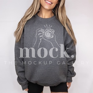 Dark Heather Gildan 18000 Mockup | Gildan Sweatshirt Mockup | Sweatshirt Model Mockup | Gildan Mock | 18000 Mockup | Dark Heather