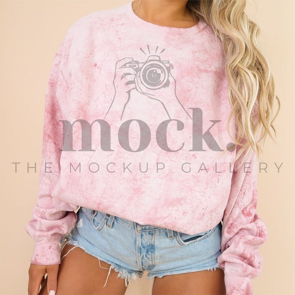 Comfort Colors Mockups-Sweatshirt Mockup, Fall Sweatshirt Mockup, C1545, Color Blast Sweatshirt, Clay 1545, Modeled Mockup, 1545 Clay