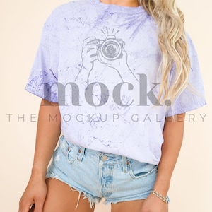 Comfort Colors Mockups-Tshirt Mockup, Fall T-Shirt Mockup, C1745, Color Blast Shirt, Amethyst 1745, Modeled, 1745 Amethyst