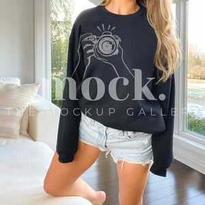 Gildan 18000 Black Mockup | Black Mock Up | Gildan Sweatshirt Mockup | Black Sweatshirt Mockup | Gildan Mock | 18000 Mockup