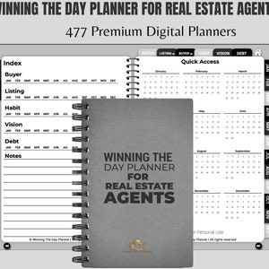 Digital Planner Black _ White Version|  Goal Planner for Realtors| Real Estate Agents Daily Planner| Goodnotes Planner