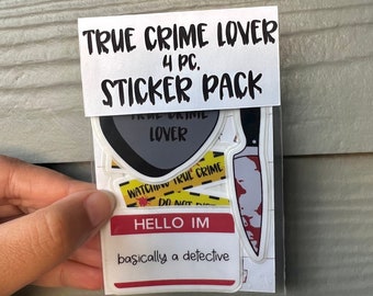 2-inch True Crime Sticker Pack, True Crime Lovers, True Crime Gift, True Crime Lovers, Spooky Stickers, Phone Stickers, Laptop Stickers