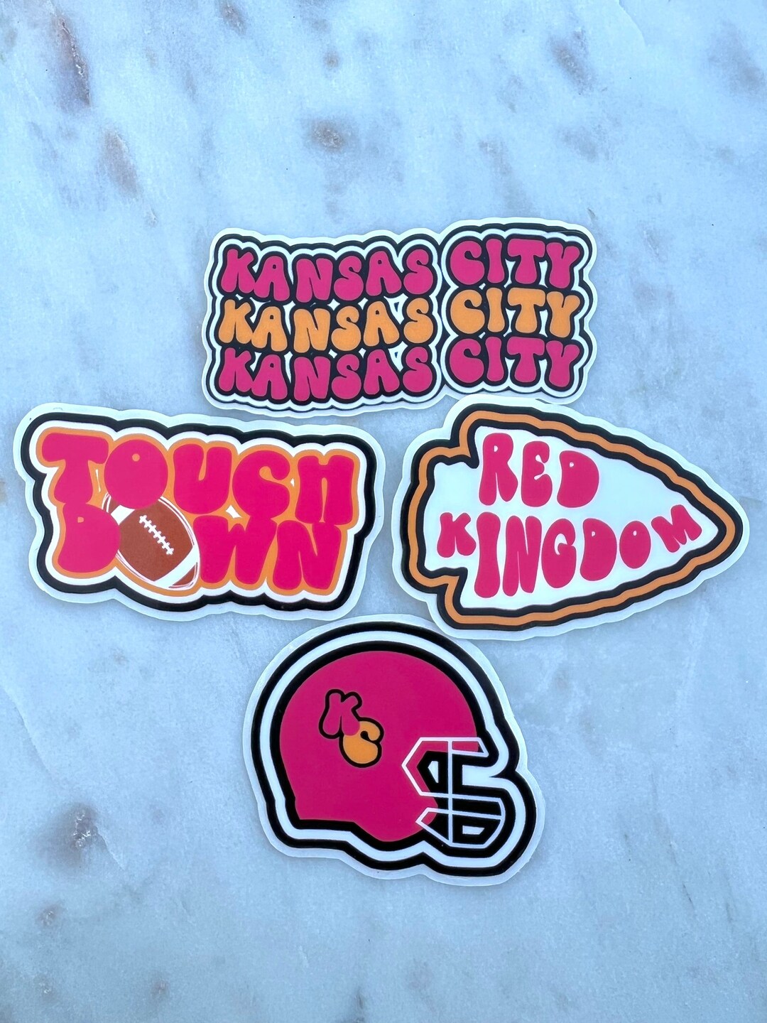 2inch Kansas City Chiefs Stickers, Easy Peel Stickers, Water Resistant