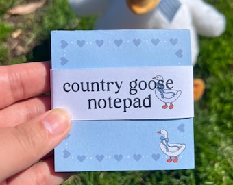 Country Goose Notepad, 3x3 To Do List, Memo Pad, Vintage Aesthetic Office Supplies