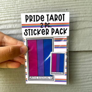 Bisexual Pride Stickers, Pride Tarot Sticker Pack, Pride Stickers, Tarot Card Stickers LGBTQIA+ Stickers