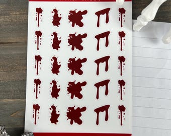 Blood Spatter CLEAR Sticker Sheet