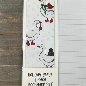 Holiday Geese Bookmark Set, Double-sided Christmas Bookmarks With ...