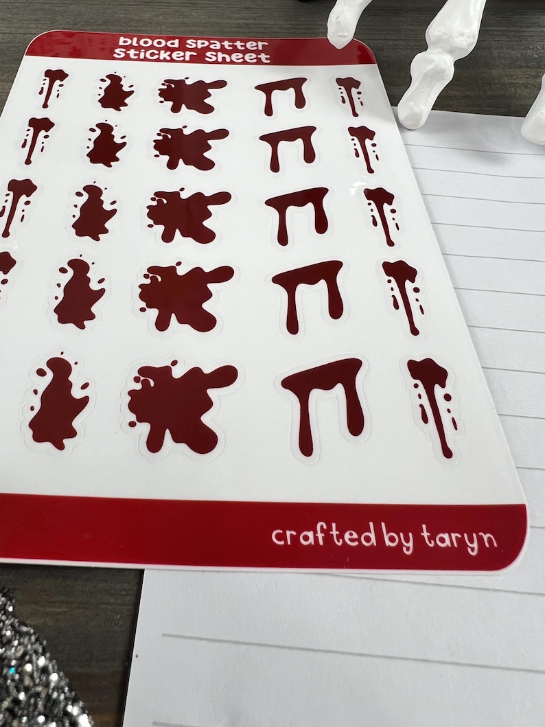 Blood Splat Sticker Blood Spatter CLEAR Sticker Sheet - Etsy