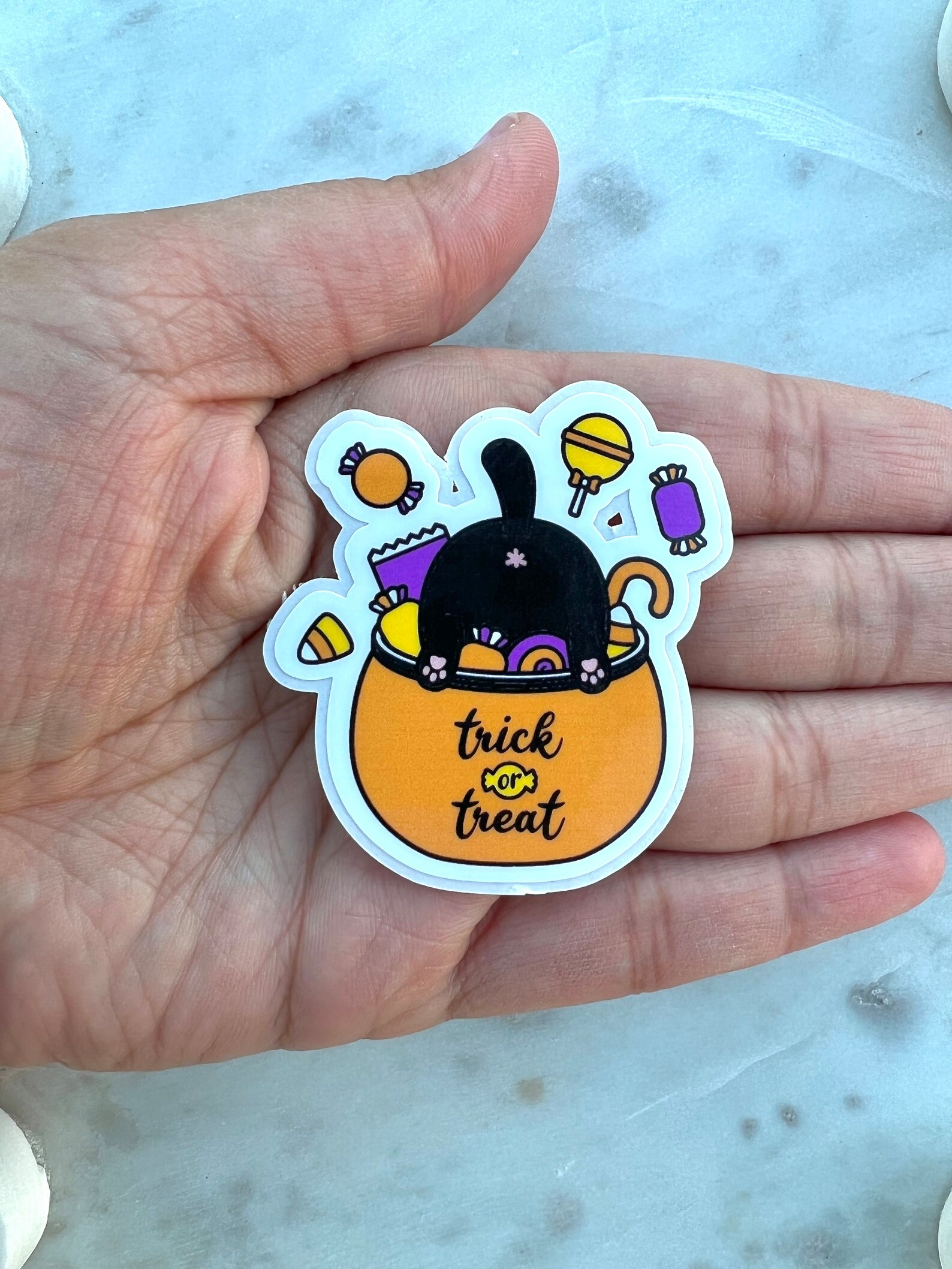 2inch Halloween Cat Stickers Water Resistant Stickers Easy Etsy