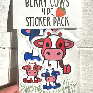 Blueberry Cow kawaii Sticker for Sale by MayBK