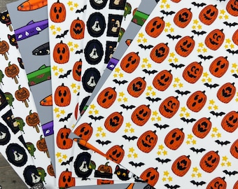 Halloween Scrapbook Sheets, Spooky Craft Paper, Loose-Leaf Pages for Journaling or Scrapbooking, Vintage Halloween Stationery, 20 pages