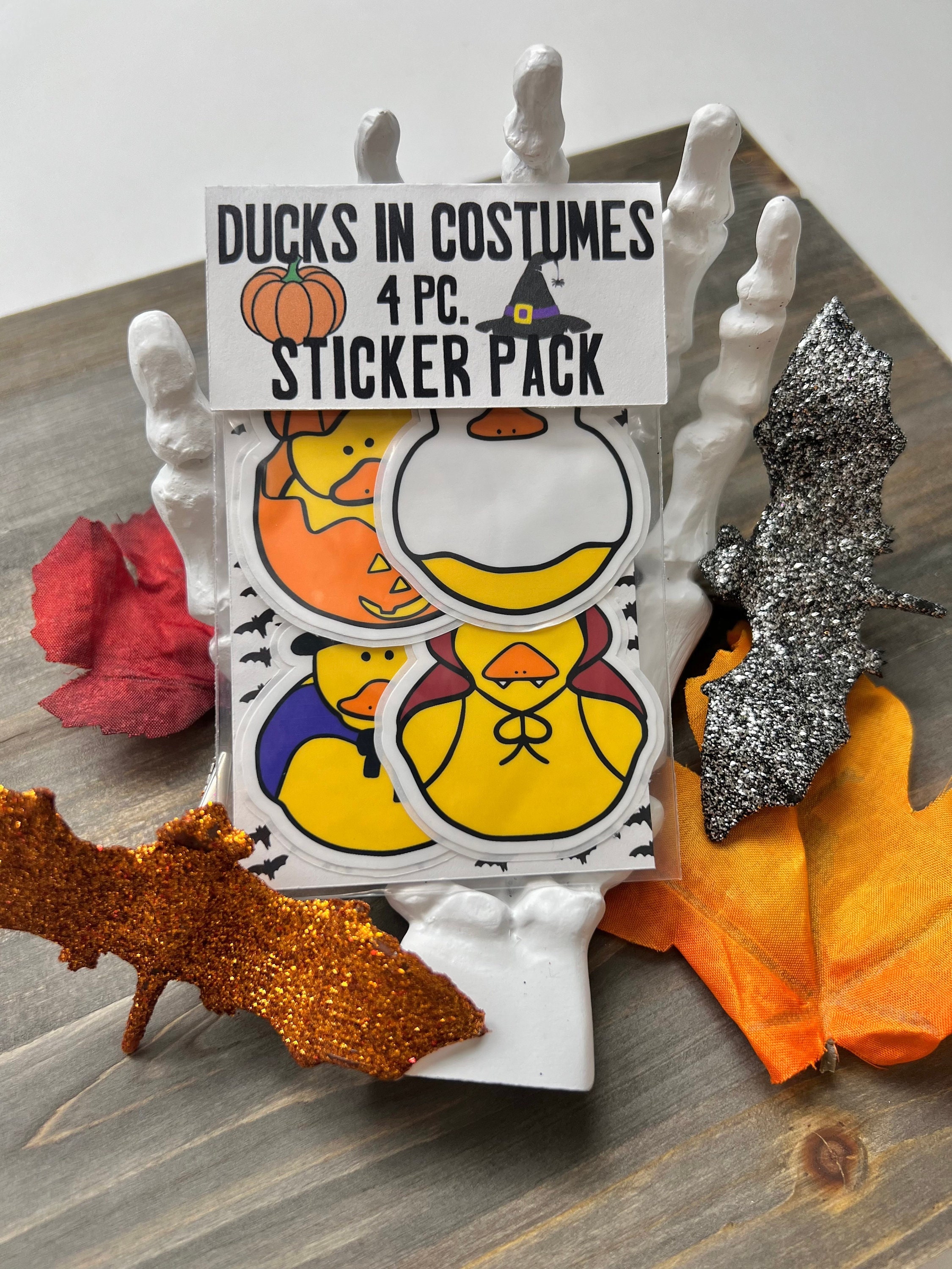 Evil Duck Sticker Halloween Duck Sticker Pack - Spooky Ducklings, Cute Halloween Decals ...