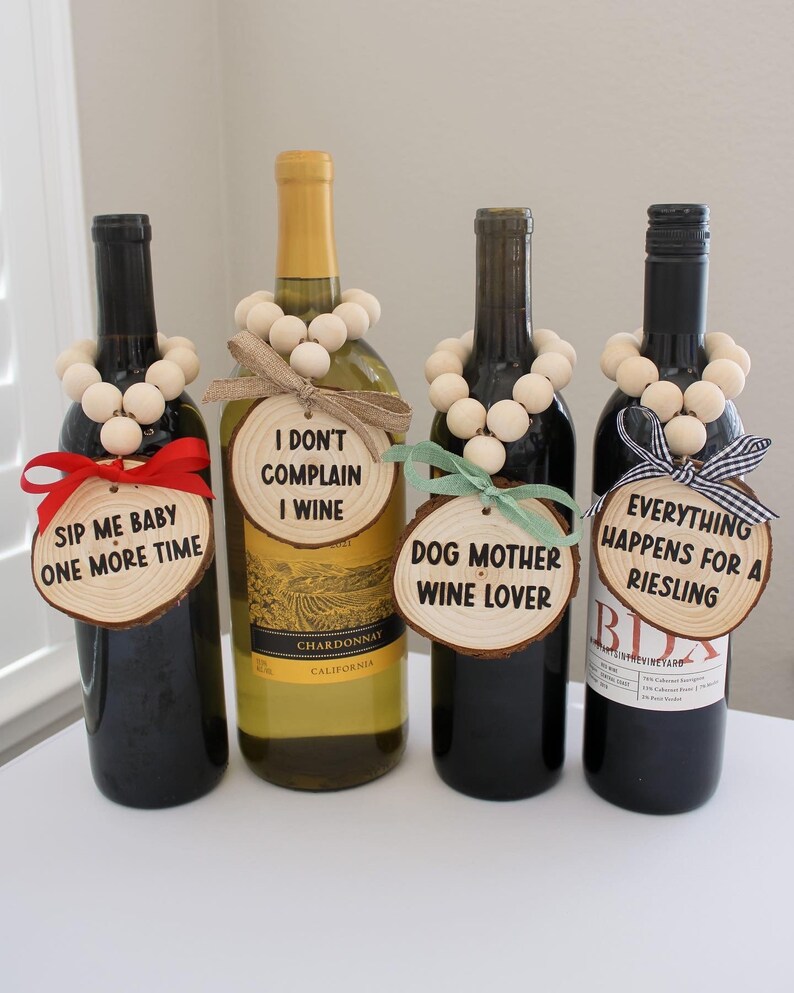 Wine Bottle Wood Bead Garland Etsy