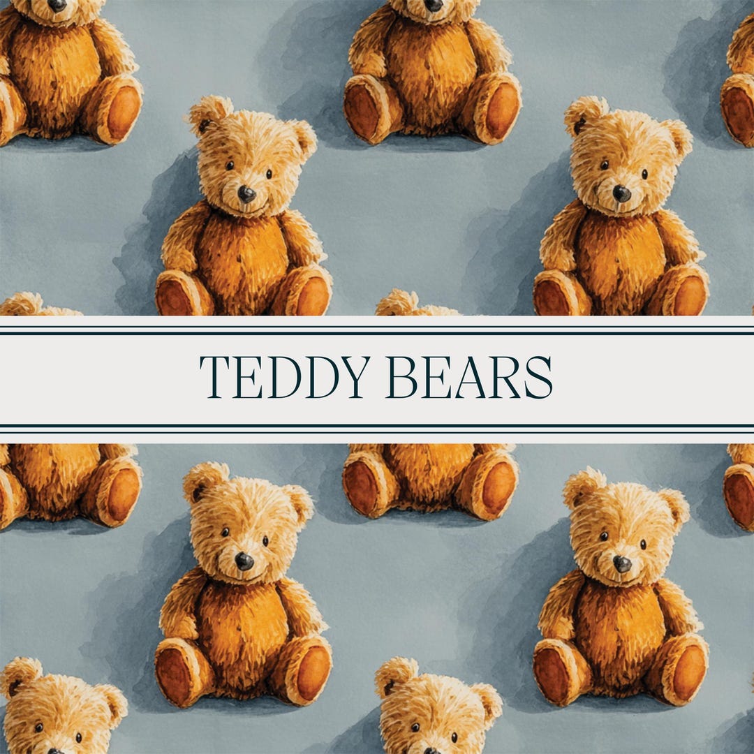 Cute Teddy Bear Pattern Paper Design | Cute Retro Bear Seamless ...