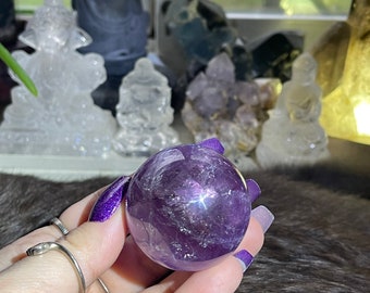 ウルグアイ産アメジストスフィア：透明感と虹 - Etsy 日本