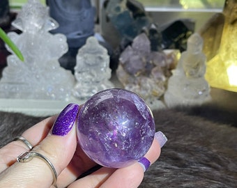 ウルグアイ産アメジストスフィア：透明感と虹 - Etsy 日本