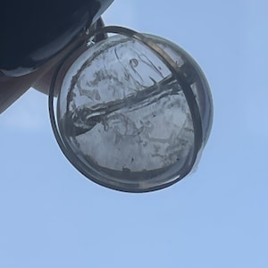 Enhydro Quartz Sphere Pendant: Sterling Silver Chain, Adjustable 24 Inch