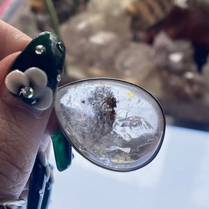 Garden Quartz Enhydro Pendant: Sterling Silver, Mobile Bubble, 24&quot; Chain