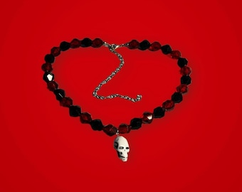 Goth / Alternative Beaded Skull Choker