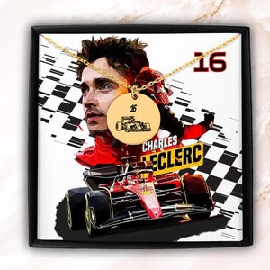 Charles Leclerc, F1 Necklace, Personalized Jewelry, Ferrari F1, Gift For Her, Formula 1, F1 Merch, Gift for Racing Fans, Pendant Necklace