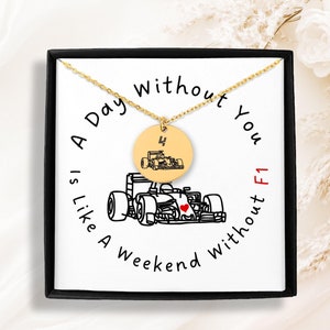 F1 Number Necklace, Formula One Necklace, Personalized Gift, Boyfriend Gift, F1 Necklace, Gift for F1 Fans, F1 Jewelry, Gift for Her