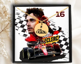Charles Leclerc, F1 Necklace, Personalized Jewelry, Ferrari F1, Gift For Her, Formula 1, F1 Merch, Gift for Racing Fans, Pendant Necklace