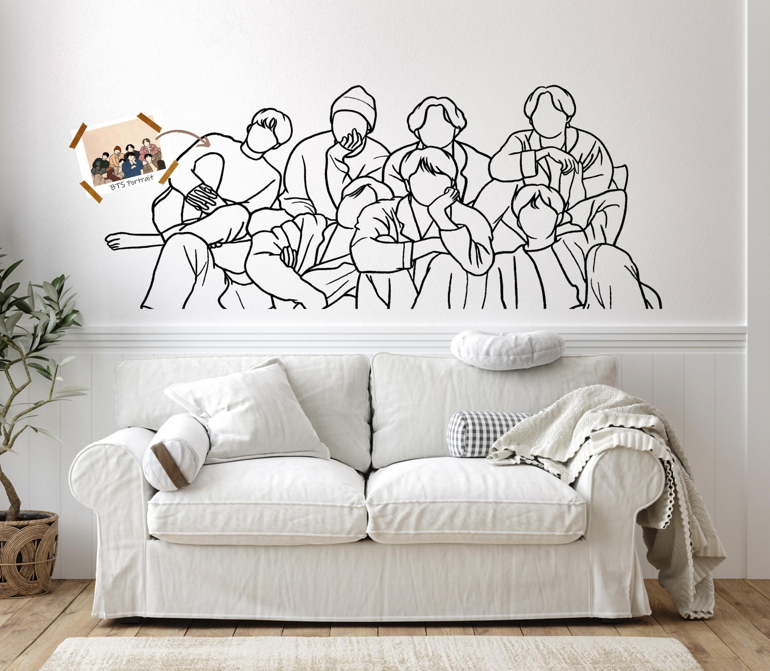V Bts Line Art - Etsy