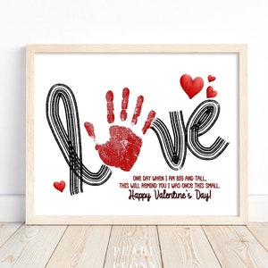 PRINTABLE Valentines Day Handprint Art Craft for Kids, Keepsake Art, Toddler Preschool Kindergarten Activity, Homeschool, Gift from Kids PDF