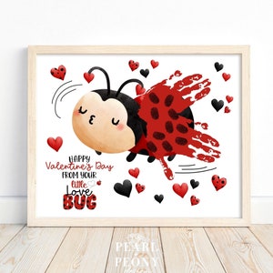 Valentinstag Handabdruck Handabdruck Kunst für Kinder, Andenken Kunst, Kleinkind Vorschule Kindergarten Homeschool Aktivität, Geschenk von Kindern PDF zum Ausdrucken