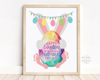 Manualidad de huellas de manos de Pascua para imprimir para niños, arte de recuerdo de huellas, actividad para niños en edad preescolar, educación en el hogar, regalo de los niños