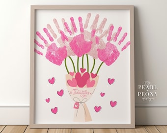 PRINTABLE Valentines Day Handprint Art Craft for Kids, Keepsake