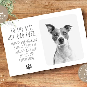 BEWERKBARE aangepaste vaderdagkaart van hondensjabloon | Fotokaart van de vader van de hond | Grappige hondenvaderkaart | Vaderdag | Gepersonaliseerde kaart | Canvas