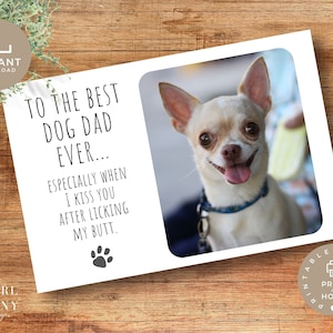 EDITIERBARE Benutzerdefinierte Vatertagskarte von Hund Vorlage | Hund Papa Foto Karte | Lustige Hunde Papa Karte | Pawther's Day | Personalisierte Karte | Leinwand