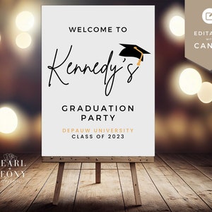 EDITABLE Graduation Party Welcome Sign Template | Graduation Party ...