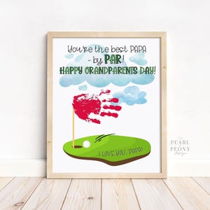 Stampabile Festa dei nonni Impronta della mano Arte artigianale per papà, ricordo del golf, neonato bambino scuola materna asilo nido, regalo per nonno, PDF