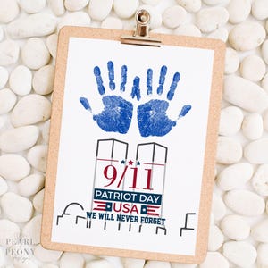 PRINTABLE Patriot Day Handprint Art Craft for Kids, 9/11 Never Forget ...