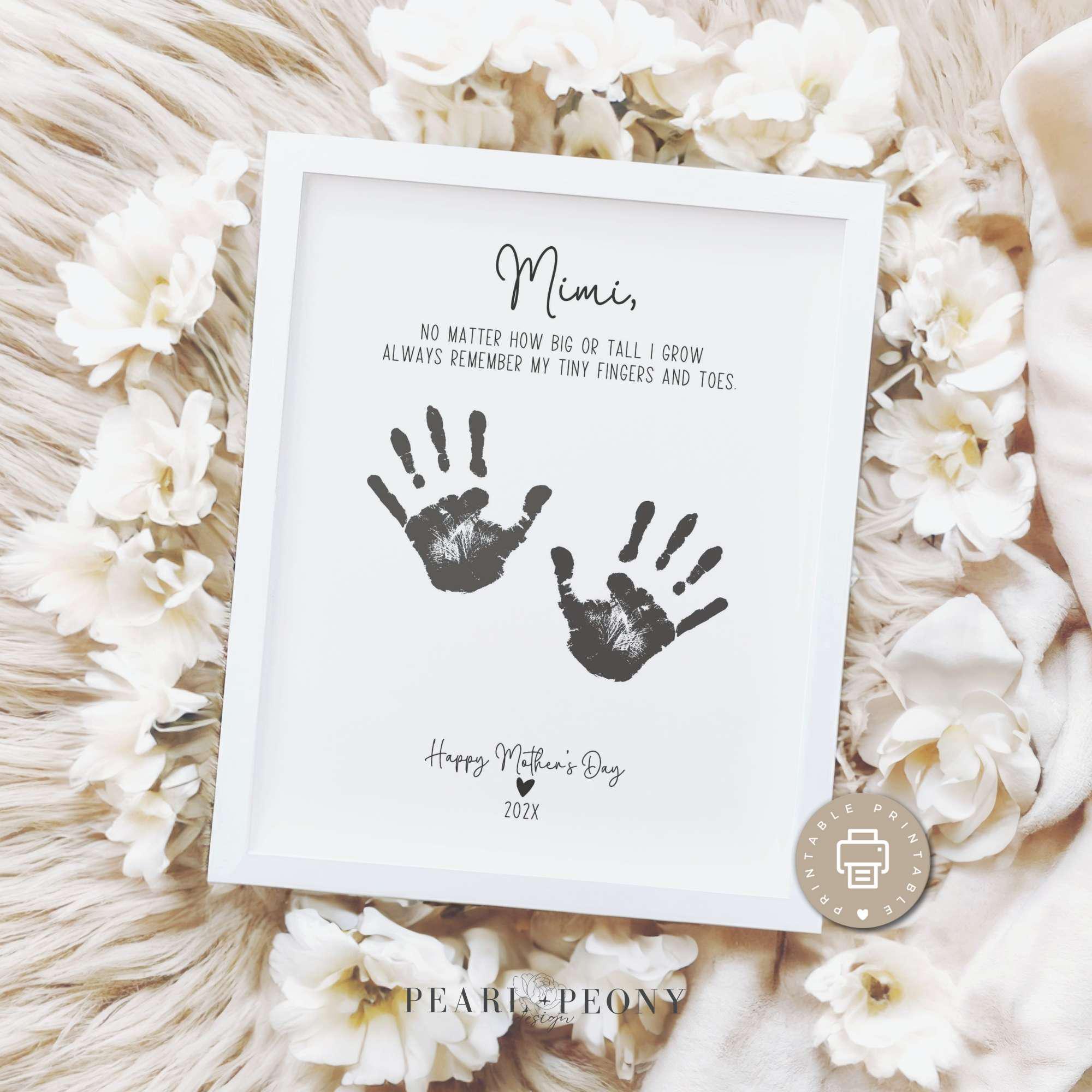 PRINTABLE Mimi Mothers Day Handprint Footprint Art Craft, Baby Keepsake ...