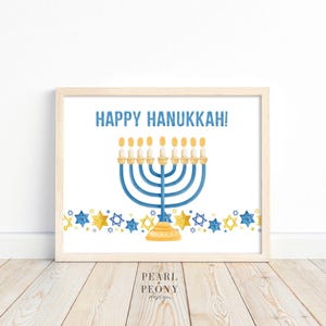 Artisanat d'art imprimable d'empreinte de main de Hanoucca, cadeau de carte d'empreinte digitale de menorah bricolage, activité d'école à la maison de maternelle de maternelle 1ère année, souvenir