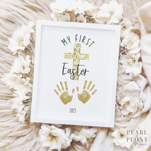 PRINTABLE My First Easter Handprint Art Craft for Baby, Easter Footprint Infant Keepsake Art, DIY Daycare Sunday School Activity 2025, PDF
