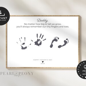 PRINTABLE Father’s Day Handprint Footprint Art | Personalized Gift for ...