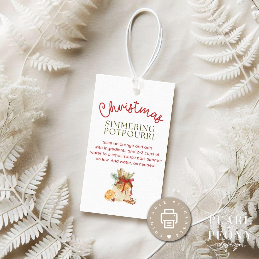 PRINTABLE Christmas Simmer Pot Tags, Holiday Potpourri Gift Directions ...